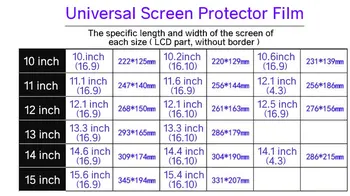 Universalus Ultra Plonas HD LCD Screen Protector Filmas Planšetinį kompiuterį Nešiojamąjį kompiuterį 11.6