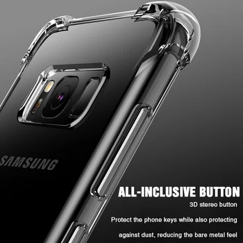 LOVECOM atsparus smūgiams Aišku, Telefono dėklas, Skirtas Samsung Galaxy S20 S21 A50 A51 A71 S10 S10e S8 S9 Plus 10 Pastaba Minkštos TPU Telefono Galinį Dangtelį