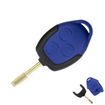 OkeyTech Klavišą Shell Ford Transit Connect Nustatyti 3 Mygtuką, Mėlyna FO21 Disko Pakeitimas Auto Automobilis, Padengti Atveju Fob Nuotolinio Klavišą Ford