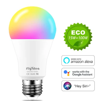 WiFi Lemputes E27 LED Smart Lemputė Neoninė Keičiasi Lempos 