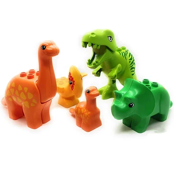 Duploed Dinozaurų Serijos dinozaurų Modelį, Rinkiniai Rinkinį Didelis dydis Duploe Statybiniai Blokai, Plytos duploe Žaislai Vaikams Gimtadienio Dovanos