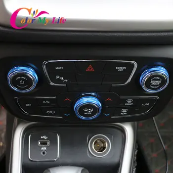 Automobilių Oro Kondicionieriai Rankenėlę Perjunkite Mygtuką Apdaila Padengti Žiedas Tinka Jeep Compass 2017 2018 2019 Automatinio AC Priedai