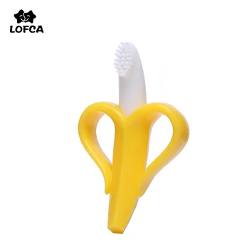 LOFCA Bananų Kūdikio Teether Saugūs Žaislai Silikono Teether BPA Free Maisto kokybės Silikono Kūdikiui Kramtyti Kramtyti Žaislas dantų šepetėlį Slaugos Dovana