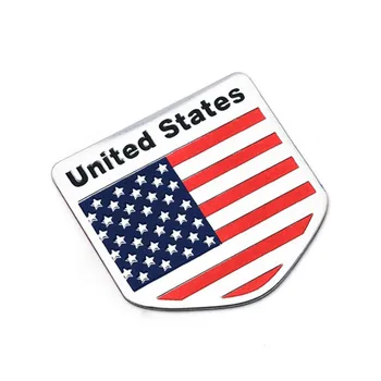 Aliuminio Lydinys Shield Optikos Jungtinių Amerikos valstijų Nacionalinė Emblema Lipdukai Amerikos JAV Vėliavas, Automobilių Langų Dekoro Lipdukai 5x5cm