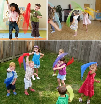 6 spalvų Vaikai gimnastika, šalikai, lauko žaidimų, žaislų/ Vaikams Vaiko tėvų interaktyvus nosinė švietimo žaislai GYH