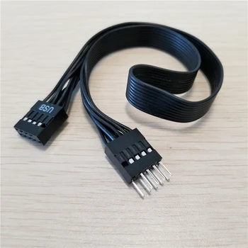 Motininės Plokštės 9Pin USB 2.0 Vyrų ir Moterų Pratęsimo Dupont Duomenų Kabelis Laido Viela Linija, 30cm PC 