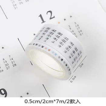 2 vnt/set dienos, Savaitės kalendorius Washi Izoliacine Juosta Popieriniai Lipdukai Scrapbooking 