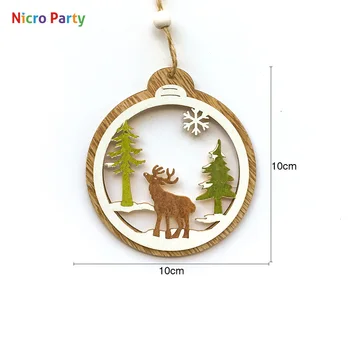 Nicro Kūrybos Tuščiavidurės Medinės Kalėdų Karolius, Papuošimai Kalėdų Tema Ornamentai, Medžio Amatai 
