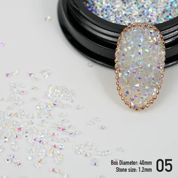 Pixie akmens 1.2 mm Nagų Grandinės Nagų dailės Kristalų akmuo cirkonis Diamond Mini Stiklo Mikro krištolas kalnų krištolas Apdaila