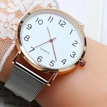 Mada Moterims Žiūrėti Kvarco Plieno Tinklelio Juostos Paprasta Arabų Studentų Skaičius Laikrodžiai Ponios Laikrodis Reloj Mujer