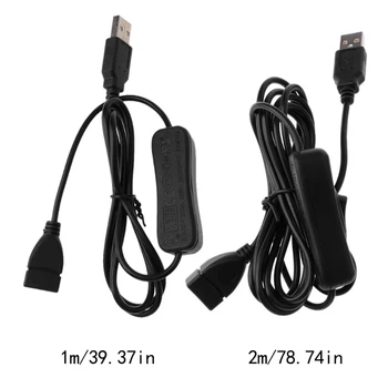 Elektronikos Data Konvertuoti 28cm USB Kabelis Vyrų ir Moterų įjungimas IŠJUNGIMAS Kabelinės Perjungti LED Lempos, Elektros Linija
