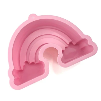 3D Vaivorykštė Silikono Formos Kūdikio Gimtadienio Tortas Dekoravimo Priemonės, minkštus saldainius, Šokolado Saldainiai Gumpaste Formos Kepimo Skardas M008