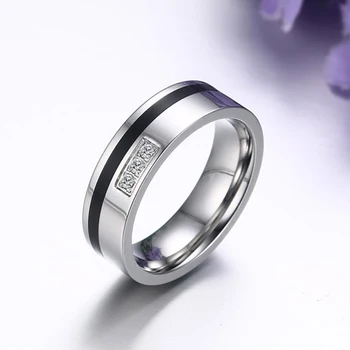 Vestuvių Žiedas, skirtas Mėgėjams Kokybės Titano Pora Žiedas Vyrams ir Moterims, Elegantiška Juoda Emalį Žiedas