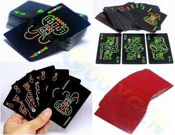 Šviesos Liuminescencinės Pokerio Kortos kietas Juoda Švyti Tamsiai Juosta Šalies KTV Šviesos Kortų Kolekciją Specialios Pokerio stalo žaidimas