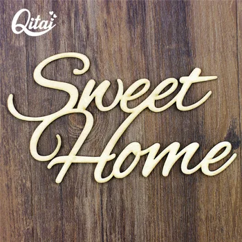 QITAI 6PCS/SET Sweet Home Medinės Vestuvės Namų Dekoro Priedai 