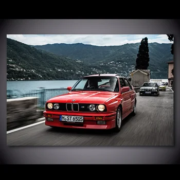 Sienos Meno Plakatas Modulinės BMW E30 1986 M., Priekiniai Raudonas Automobilis Nuotraukos, HD Spausdinti Judesio Coupe Drobės Tapybos Namų Dekoro Kambaryje Nėra Įrėminti