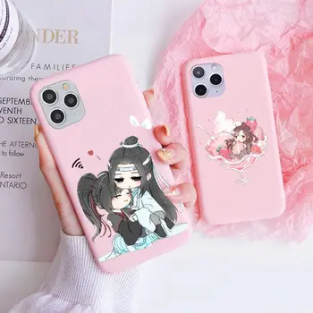 Mo Dao Zu Shi Anime Pastelinės Rožinės Funda telefono dėklas Skirtas iPhone 11 12 Mini Pro MAX SE 6s7 8Plus Xs XR Mielas LGBT Meilė Apima Atvejus