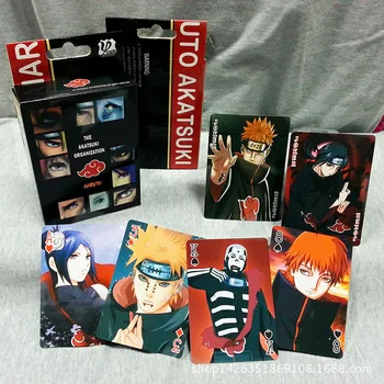 Naruto AKATSUKI ORGANIZACIJOS ZACIJA Pokerio Kortos stalo Žaidimas Kortelės, Su dėžute anime žaislas