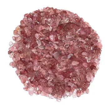 100g Natūralaus poliruoto braškių kvarco ritosi brangakmenių kristalų žvyro, akmens, namų dekoro