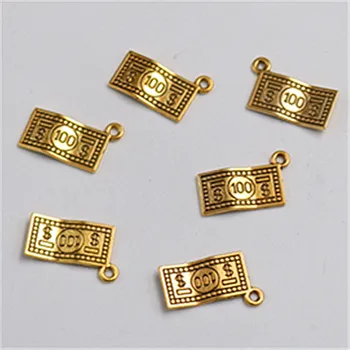 WKOUD 20pcs Antikvariniai aukso metalo doleris lydinio pakabučiai mados apyrankę key chain 