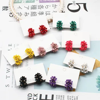 2019 naujo dizaino prekės ženklų mados šiuolaikinių moterų papuošalai metalo mažas hoopas auskarai mielas gėlių auskarai vasaros stiliaus auskarai