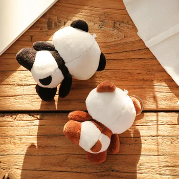 Mielas Panda Gyvūnų Lėlės 10CM Kūdikių Pliušiniai Žaislai 4 Spalvų pagrindinių grandinės žiedas, Pakabukas Pliušiniai Žaislai Vaikams Dovanų