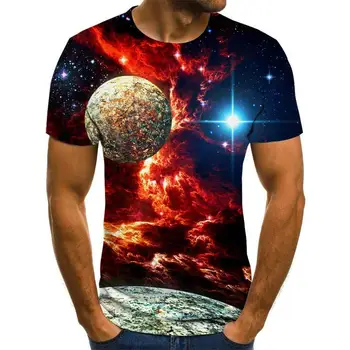 2020 žvaigždėtas dangus 3D atspausdintas T-shirt vyrams vasaros laisvalaikio vyriški marškinėliai įdomus T-shirt streetwear vyrų ir moterų topai
