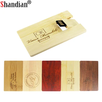 SHANDIAN mados Bambuko ir Medžio, Raudonmedžio medienos pendrive kortelės modelis usb flash drive 4GB 16GB 32GB 64GB nemokamai logotipą