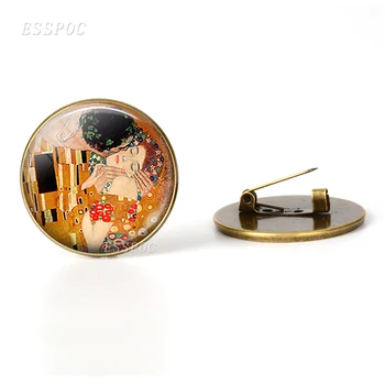 Retro Klimt ' s Motina ir Vaikas Meno Bronzos Sagė Stiklo Kupolas Rankų darbo Papuošalai Klimto Priedai Sagės Motinos Dienos Dovana