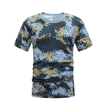 Vyrai Kamufliažas Quick Dry T-Marškinėliai, Triko Kariuomenės Taktinių T-shirt Suspaudimo Marškinėliai Fitneso Vasaros Body Bulding