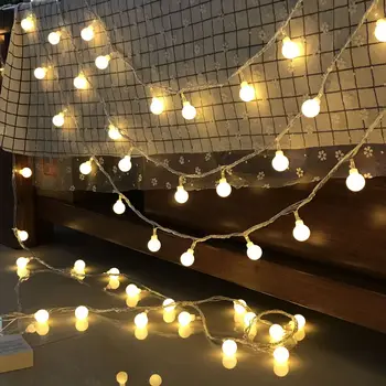 Kalėdų Dekoro 1M 3M 6M Vyšnių Kamuolys LED Pasakų String Žibintai su baterijomis, Vestuvių Dekoravimas Kambario Lauko Girlianda Apdaila