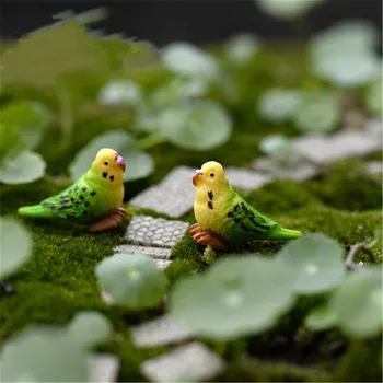 Mielas Dervos Papūga Micro Pasakų Figūrėlės Mini Paukščių Amatų Micro Kraštovaizdžio Priedai Pasakų Sodo Miniatiūros Terariumai 1pair