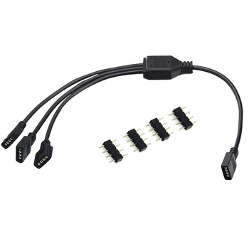 5-24V 3 Pin 4Pins RGB LED Juosta Jungtis 1 1 2 3 4 5 plug Power Splitter Cable PC Plokštė 