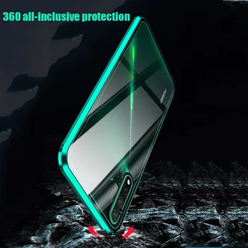 Dvipusis Stiklo Magnetinės Atveju, Huawei 30 P20 Lite Pro Metalo Magnetas Atveju Už Garbę 10 Lite 8X 9X P Smart Z Y9 2019 Dangtis