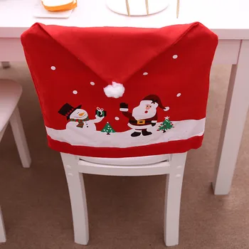 1pcs Kalėdinė Dekoracija Namuose Kėdė Padengti Santa Claus ir Kalėdų Red Hat Valgomojo Kėdės Apima Kalėdos Apdailos Namų 2021