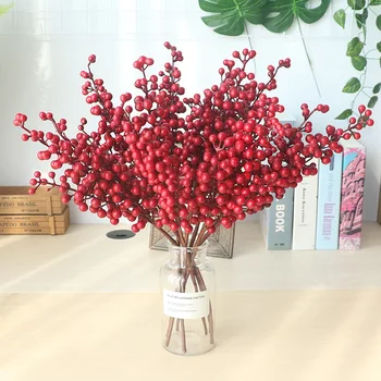 Raudonųjų Uogų Dirbtinių Gėlių Netikrą uogos Kalėdų Gėlė 