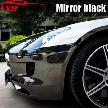 7 Dydžių Premium Tampus Black Chrome Veidrodis, lankstus Vinilo Įvyniojimas Lapas Roll Kino Automobilio Lipdukas, Decal Lapas