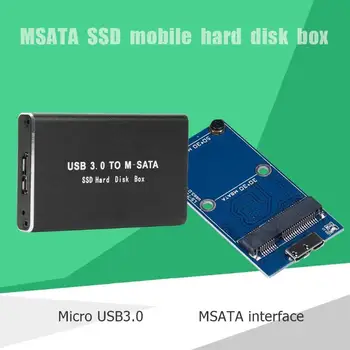 Mini SSD Kietąjį Diską Atveju USB3.0 mSATA Adapteris Kietojo Disko Gaubto Aliuminio Lydinio Išorinį Kietąjį Diską Atveju