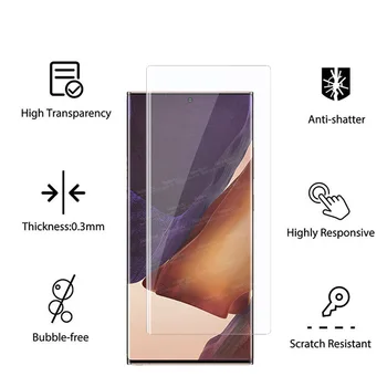 Dėl samsung note 20 ultra Stiklo UV klijai visiškai Lenktas screen protector For samsung galaxy note20 ne 20 5G telefono apsauginė Plėvelė