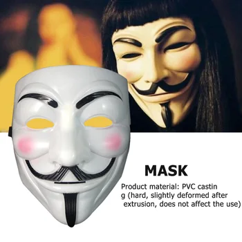 Karšto Filmą V For Vendetta Mask PVC Kaukė Cosplay Visą Veidą Kino Tema Vendetta Mask Hakeris Helovinas Kaukės Grimace