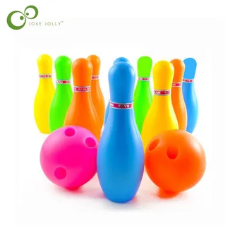 11CM Plastiko spalva boulingo vaikai 's patalpų sporto, puzzle kūdikių šeimos ikimokyklinio ugdymo žaislai LYQ