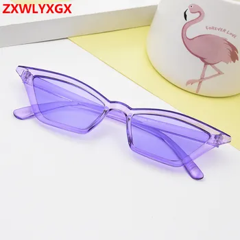 ZXWLYXGX 2020 naujas cat eye akiniai nuo saulės moterims prekės ženklo dizaino retro spalvinga skaidrūs spalvinga mados cateye saulės akiniai vyrams UV400