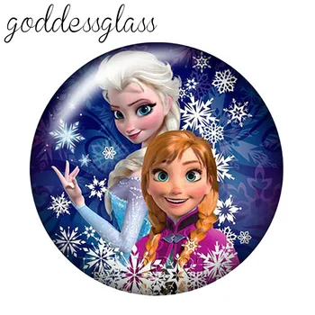 Disney Princesė Elsa Anna Olaf Merginos 10vnt 12mm/18mm/20mm/25mm Turas foto stiklo cabochon butas atgal Karoliai Padaryti išvadas