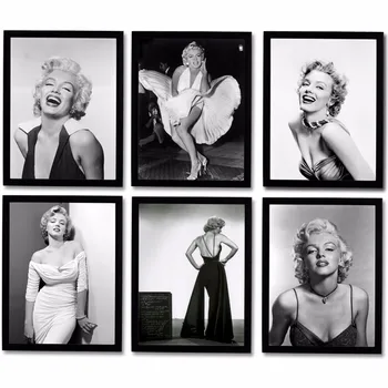 Marilyn Monroe Sienos Nuotraukas Kambarį Filmų, Plakatų ir grafikos Sienos Meno Tapybos Drobės Namų Dekoro Juoda Balta Pav.