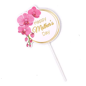 Laimingas Motinos Diena Pyragas Topper Rožinė Širdis Gėlių, Rožių Rėžtuvės Apdailos Motinos Diena Dovana Cupcake Desertas Prekes
