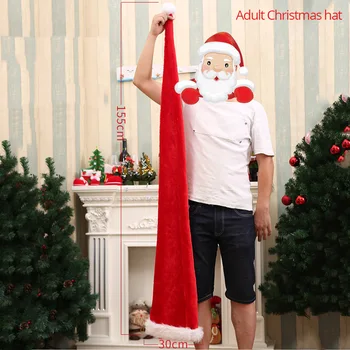 Suaugusiems Vaikams Ilgai Kalėdų Skrybėlę Pliušinis Santa Claus Bžūp Naujųjų Metų Kalėdų Vakarėlį Apdaila