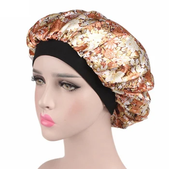 2020 Moterų Plaukų Priežiūra Nakties Miego Skrybėlės Satino Gėlių Variklio Dangčio Bžūp Beanies Šilko Kepurės Galvos Wrap Ponios Skullies Mados Naujų Karšto Pardavimo