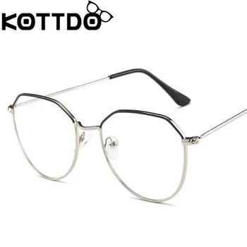 KOTTDO Naujas metalo skaitymo akiniai rėmeliai vyrų mados plokščias veidrodis akiniai moterų retro akiniai rėmeliai oculos de grau feminino