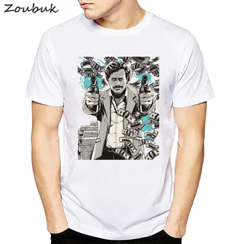 Marškinėliai Harajuk Viršūnės t-shirt Narcos Krikštatėvis Pablo Escobar Anime Vyrų estetinės Mados vyrų/moterų Tee Marškinėliai