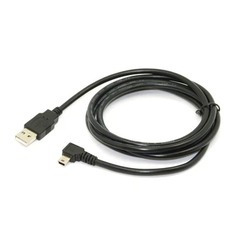 Mini usb, 1.8 m, Mini USB kabelis, B Tipo 5pin Vyrų 90 Laipsnių Kampu į Kairę USB 2.0 Male Duomenų Kabelis Juodos Spalvos
